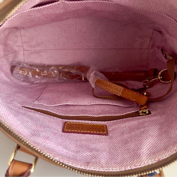 NWT Dooney & Bourke Dillen Double Pocket Crossbody Satchel Pebble Leather Sand - Picture 7 of 12